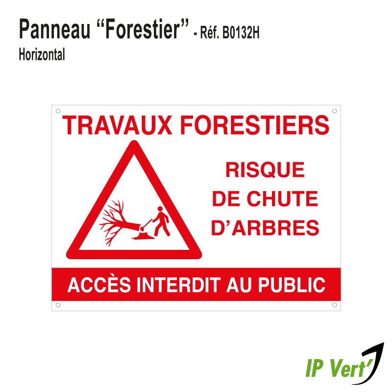 Panneau de Signalisation - Travaux Forestiers - Horizontal